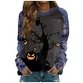 Halloween Costumes for Women Funny Pumpkin Print Pullover Tops Long