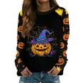 Halloween Costumes for Women Pumpkin Bats Print Pullover Tops Long