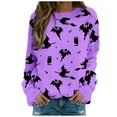 Halloween Costumes for Women Pumpkin Cat Graphic Pullover Tops Long