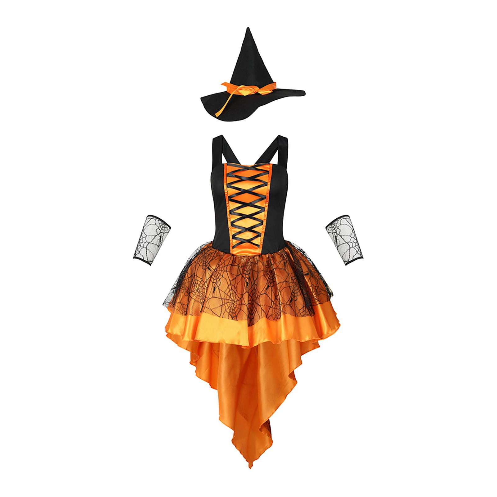 Halloween Costumesk Woman 2024 Mesh Sling Witch Color Party Gathering