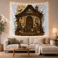 thumbnail image 1 of Halloween Cottage Door With Pumpkins and Bats, Cozy Gothic Style for Gothic Decor Fans, Spooky Wall Art, Halloween Gift, Tapestry Wall Hanging for Entryway and Living Room, 1 of 6
