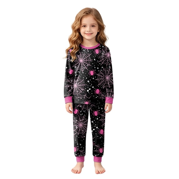 Halloween Cotton 2 Pieces Pajamas for Kids Girls Cartoon Sleepwear Toddler Pjs Tops and Pants Set