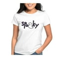 thumbnail image 1 of Halloween Cotton Casual Ghost Graphic Tee T Shirt Top Design With Lettering Short Sleeve White S-5XL, 1 of 4