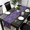 thumbnail image 1 of Halloween Cotton Linen Table Runner 13 x 90 inch Halloween Haunted House Pumpkins Purple Background Non-slip Rectangular Dining Table Decor for Wedding Party Holiday Dinner, 1 of 8