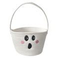 thumbnail image 1 of Halloween Cotton Rope Storage Basket – White Candy Bucket Tote for Treats, Party Favors, and Home Decor, 1 of 9