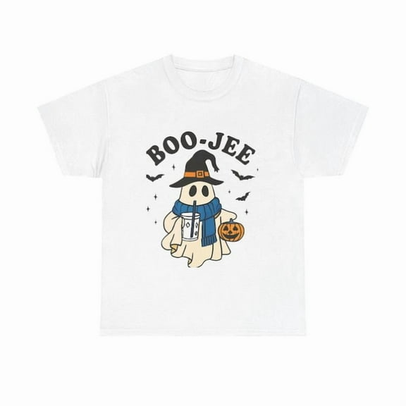 Halloween Cotton casual Boo-Jee Ghost Graphic Tee T Shirt Top Cute Comfortable Design White S-5XL
