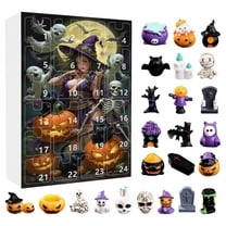 Halloween Countdown Calendar Figurine Advent Decor Resin Spooky Ornaments for Home Party Decoration Holiday Collectors(A)