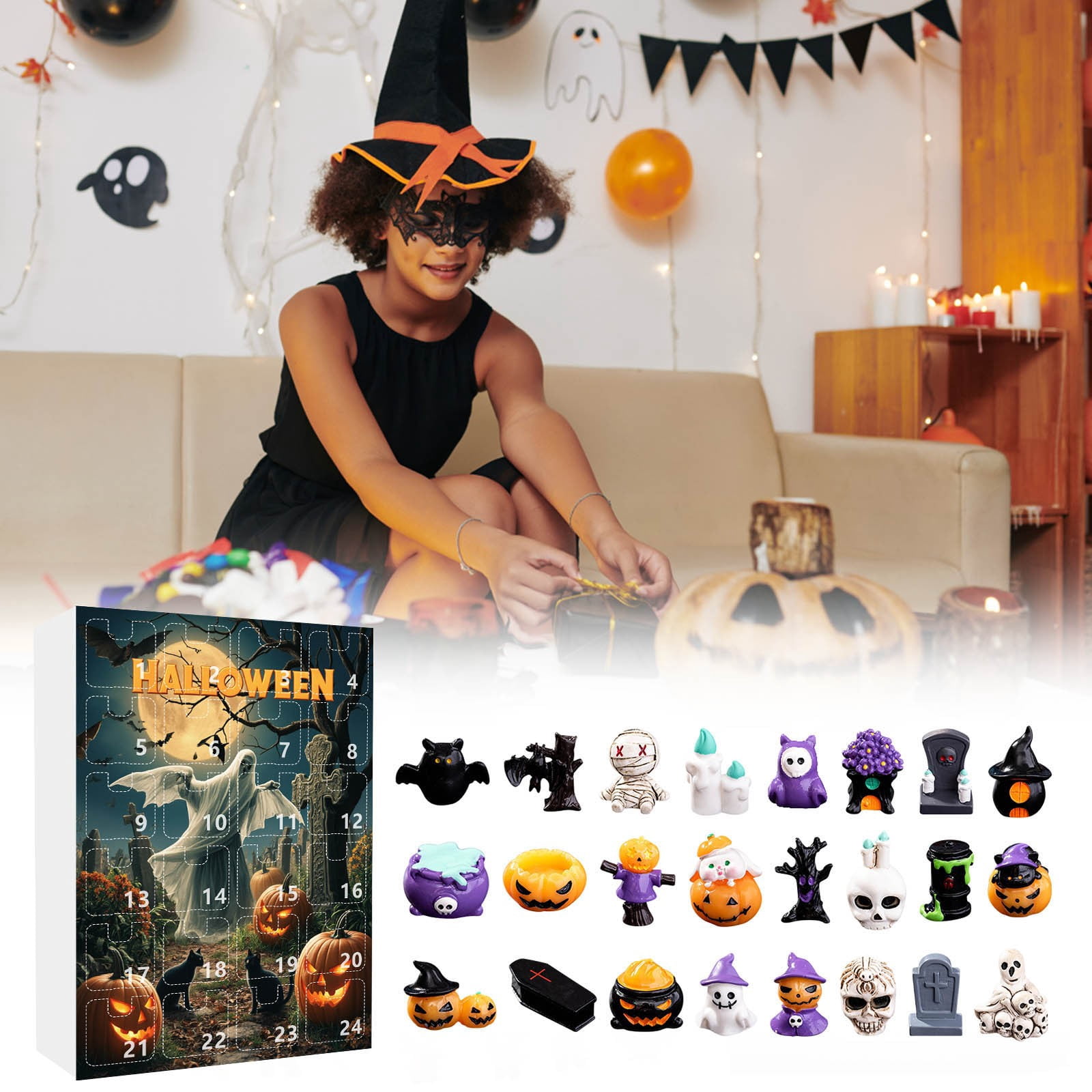 Halloween Countdown Calendar Surprise Set for Kids Featuring Mystery ...