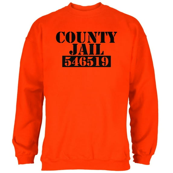 Halloween County Jail Inmate Costume Mens Sweatshirt Orange 2XL