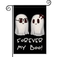 thumbnail image 1 of Halloween Couple Boo Garden Flag Double Sided Vertical 12.5x18 Forever My Boo Cute Ghost Spooky Black and White Halloween Holiday Yard Flag Outdoor Decoration, 1 of 6