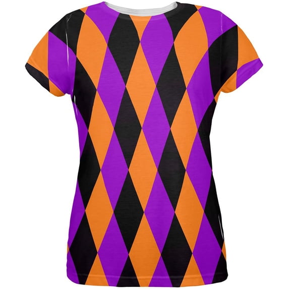 Halloween Court Jester Costume All Over Womens T Shirt Multi SM