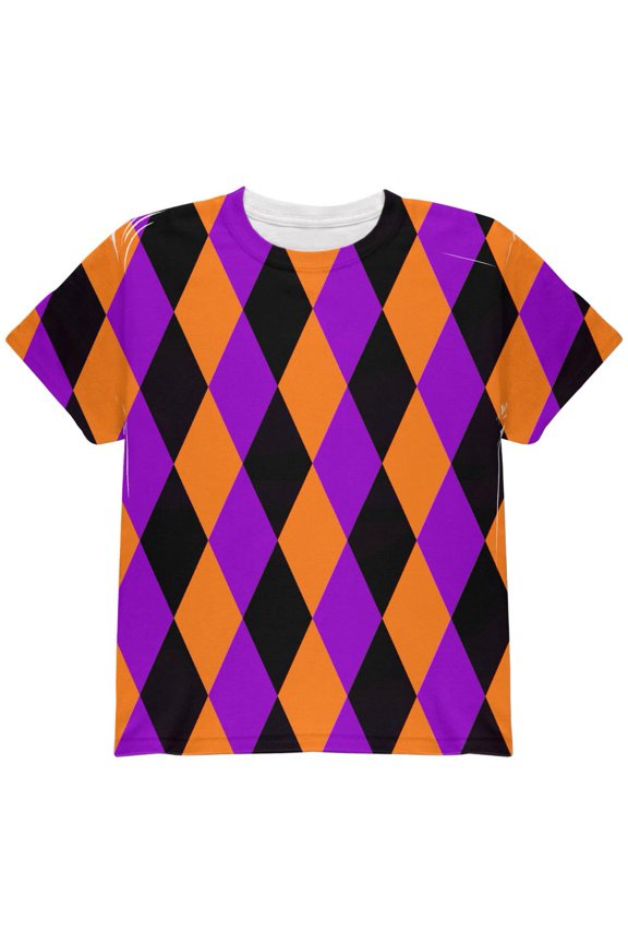 Halloween Court Jester Costume All Over Youth T Shirt Multi YSM