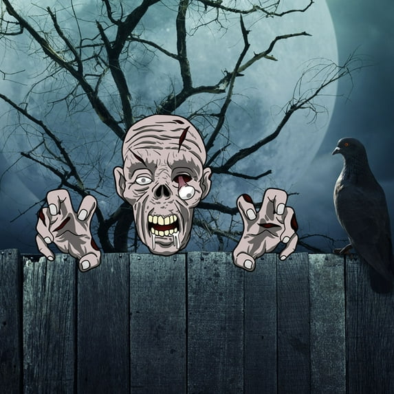 Halloween Decor - Household Doorplate - Halloween Garden Fence Decorations - The Fence Festivity Outdoor Decoration Occasion To Peeker Animal Home Decor