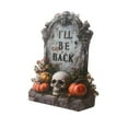 thumbnail image 1 of Halloween Courtyard Plaque Cemetery Tombstone Creepy Ornament, Spider And Skull Tombstone Garden Sign Outdoor Decoration, 1 of 5