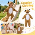 thumbnail image 1 of Halloween Cow Costume for Ch'ildr'en, Cute Animal Cosplay One Piece Outfit, Hooded Jumpsuit with Horns, Fancy Dress Party Clothes for K'ids Holiday Birthday, 1 of 6