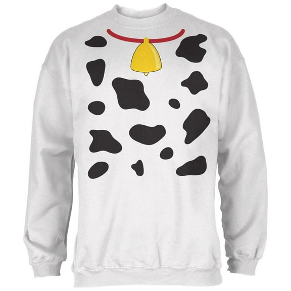 Halloween Cow Costume White Adult Sweatshirt - 2X-Large