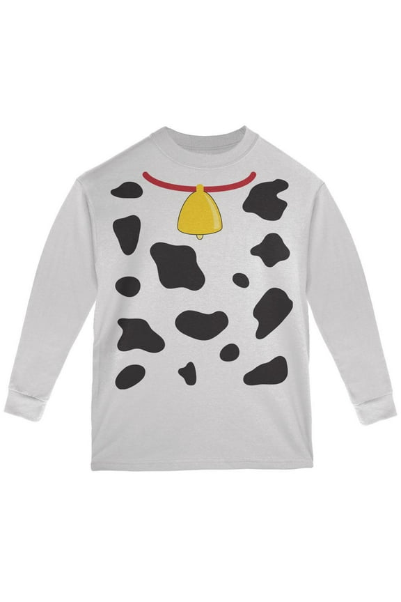 Cow Costume White Youth Long Sleeve T-Shirt - Youth Small