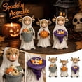 thumbnail image 1 of Halloween Cow Figurines, Rustic Resin Farm Animal Decorations with Pumpkin and Eyeball Details, Tabletop Shelf Mantel Desk Entryway and Party Display Accents, 1 of 6
