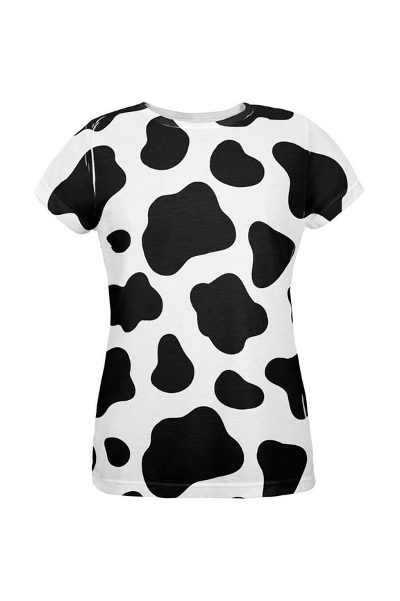 Halloween Cow Pattern Costume All Over Womens T Shirt