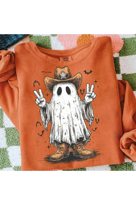 Halloween Cowboy Ghost Sweatshirt, Western Halloween Cowgirl Sweatshirt, Howdy Halloween Shirt Sweatshirt, Cowboy Ghost Boo Sweatshirt, Halloween Gifts