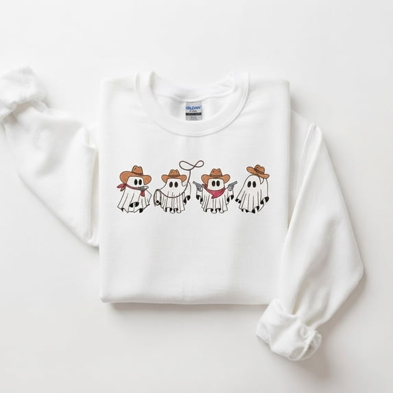 Halloween Cowboy Sweatshirt, Cowboy Ghost Sweatshirt, Spooky Season Funny Halloween Gift