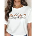 thumbnail image 1 of Halloween Cowboy T-Shirt Western Ghost Graphic Tee Season Top Short Sleeve Round Neck White S-5XL, 1 of 4