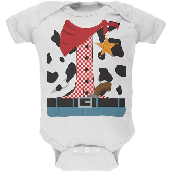 Halloween Cowgirl Costume Soft Baby One Piece White 0-3 M