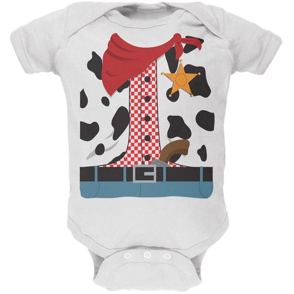 Halloween Cowgirl Costume Soft Baby One Piece White 9-12 M