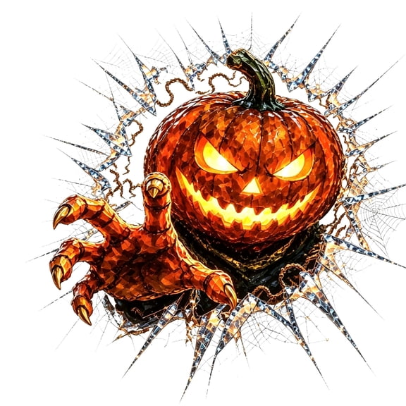 Halloween Cracked Glass Window Clings Pumpkin 3D Spooky Window Cling Break-in 3D Cracked Glass Window Decals Halloween Spooky Decorations Wall Sticker for Home Glass Doors Parties Storefront