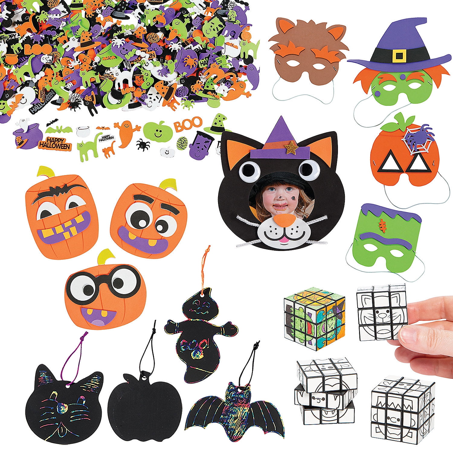 Dropship Halloween Mask Craft Kit-6 Pieces Scratch Paper Animal