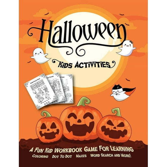 Halloween Crafts Halloween Kids Activities: Fantastic Activity Book For Boys And Girls: Word Search, Mazes, Coloring Pages, Connect the d, Book 6, (Paperback)