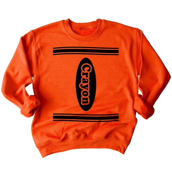 Halloween Crayon Shirt Costume For Teams Groups Crewneck Sweatshirt, M, Orange