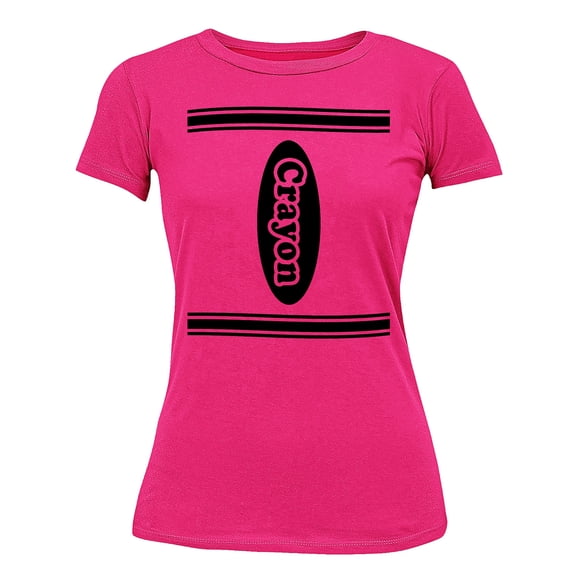 Halloween Crayon Shirt Costume For Teams Groups Women's T-shirt, 2XL, Cyber Pink