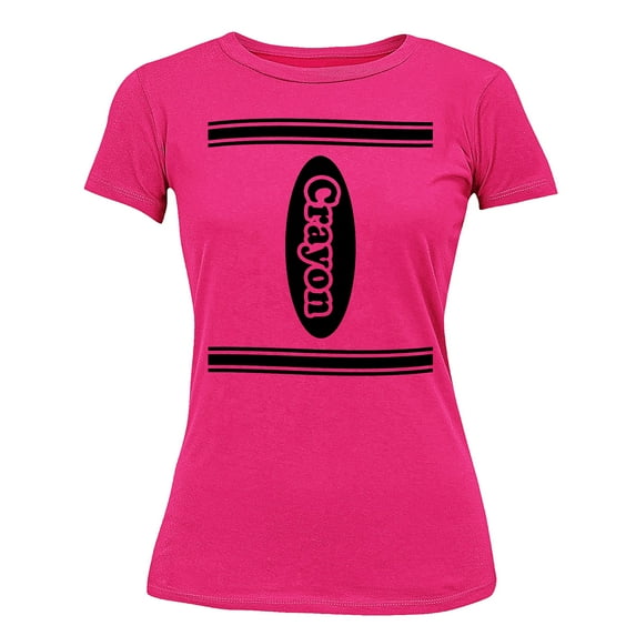 Halloween Crayon Shirt Costume For Teams Groups Women's T-shirt, L, Cyber Pink