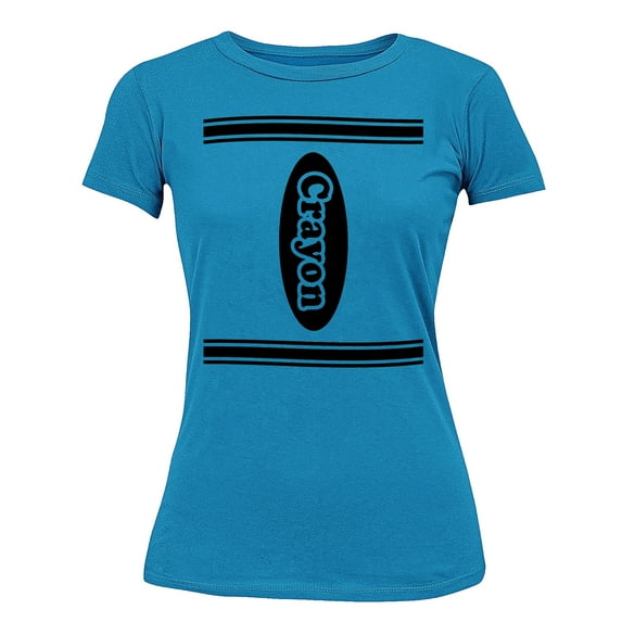 Halloween Crayon Shirt Costume For Teams Groups Women's T-shirt, S, Pacific Blue