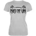 thumbnail image 1 of Halloween Crazy Cat Lady Juniors Soft T Shirt Heather MD, 1 of 2
