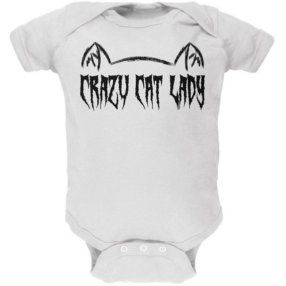 Halloween Crazy Cat Lady Soft Baby One Piece White 12 Month