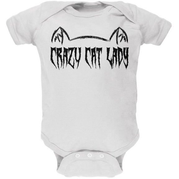 Halloween Crazy Cat Lady Soft Baby One Piece White 18 Month