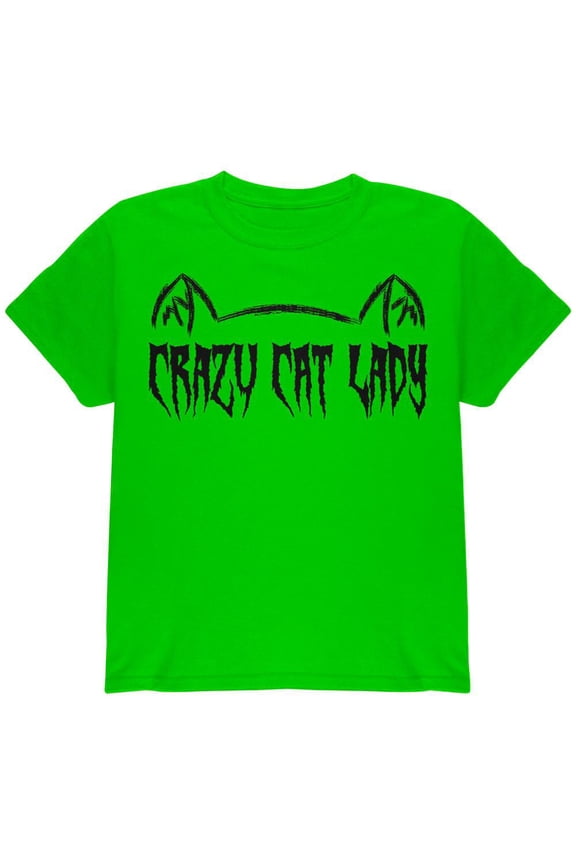 Halloween Crazy Cat Lady Youth T Shirt