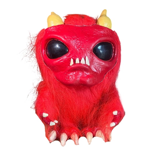 Halloween Creepy Alien Resin Figurine, Scary Monster Desktop Statue with Fur Detail, Horror Ghost Creature Tabletop Decor for Home Office Shelf, Spooky Halloween Decorative Sculpture Ornament