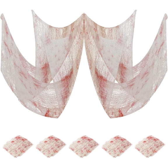 Halloween Creepy Cloth, Halloween Horror Decorative Gauze, Rough Tattered Creepy Rag, Perfect Decoration Supplies for Haunted House, Bar, Party and Indoor Room Halloween Arrangement