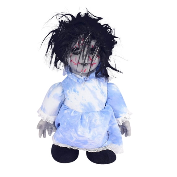 Halloween Creepy Dolls,Scary Voice-activated Induction Walking Horror Scary Possessed Doll with Sound,Halloween Prop for Party Haunted House without Battery ,Halloween Horror Walking Ghost Doll