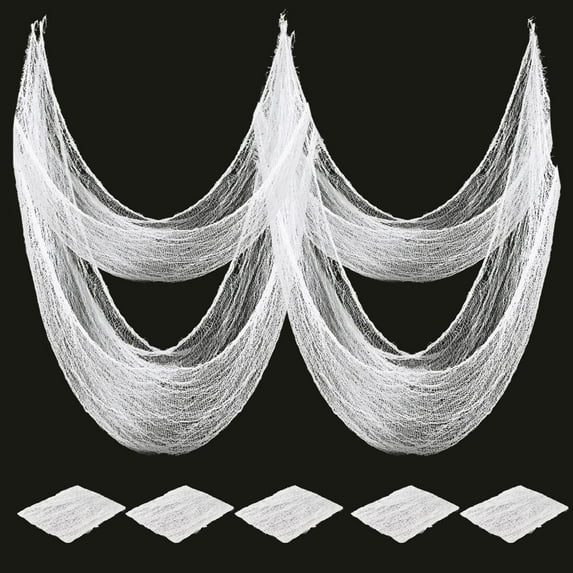 Halloween Creepy Gauze Cloth Decoration, White Scary Halloween Gauze Tapestry Indoor Outdoor Decor, Cloth Coarse Mesh Fabric Spooky Decorations for Home Wall Yard House Party Supplies, 72 x 30 in