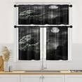 thumbnail image 1 of Halloween Creepy Human Skull Kitchen Curtains Horror Black All Saints'' Day Window Curtains Valance and Tier Set 36 Inch Rod Pocket Short Tier Curtain for Room, Cafe Kitchen Decor, 1 of 6