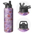 thumbnail image 1 of Halloween Creepy Skeleton Witch 40oz Water Bottle with Flip Straw Lid Pumpkin Ghost Skull Stainless Steel Insulated Mug Holiday Gift for Adults Women Men Teens, 1 of 6
