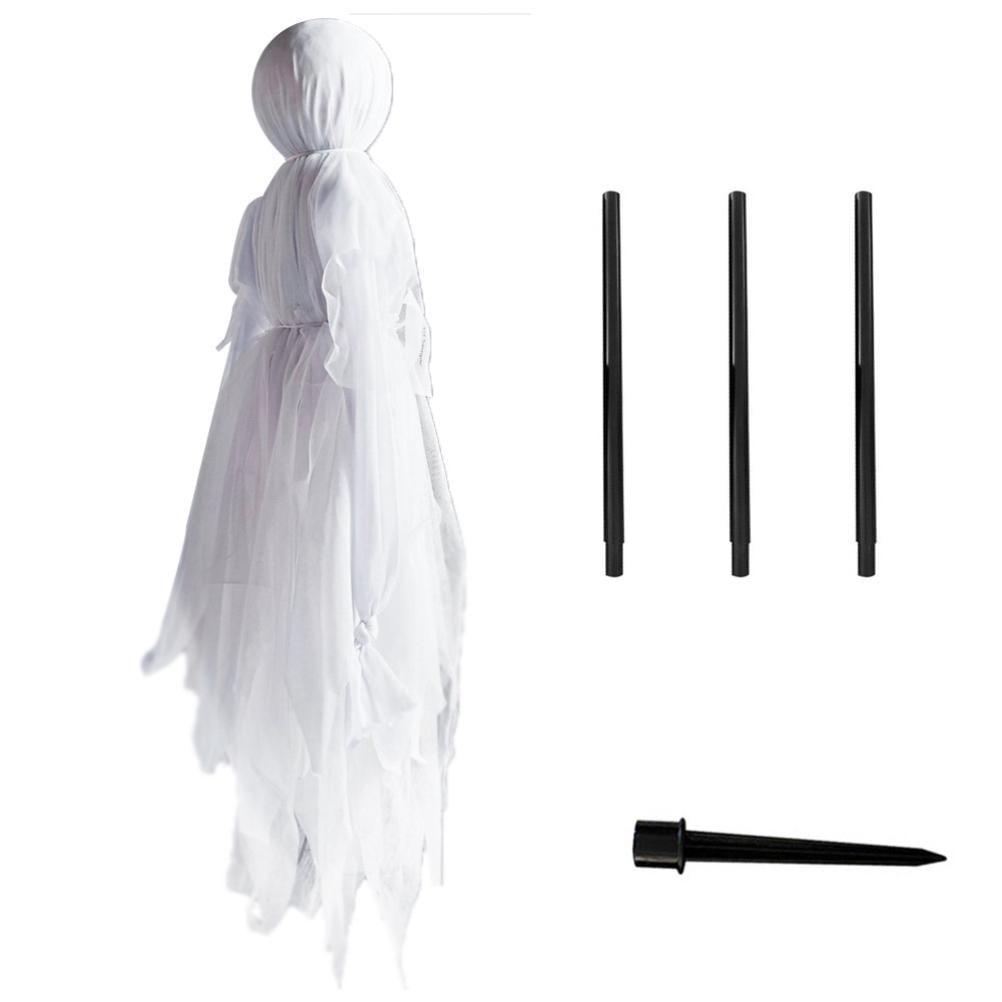 Halloween Creepy Witch Wizard with 7 Colors LED Lights Holding Hands