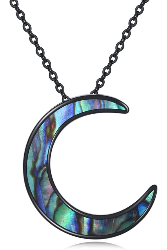 Halloween Crescent Moon Pendant Necklace for Women Men 925 Sterling Silver Black Moon Gothic Moon Jewelry Gifts for Party