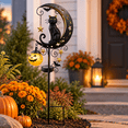 thumbnail image 1 of Halloween Crescent Moon Pumpkin Solar Stake Light, Star Hollow Cutout Ground Lamp, Anti Rust Halloween Decorations Party for Yard Walkway black, 1 of 7