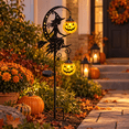 thumbnail image 1 of Halloween Crescent Moon Pumpkin Solar Stake Light, Star Hollow Cutout Ground Lamp, Anti Rust Halloween Decorations Party for Yard Walkway black, 1 of 6