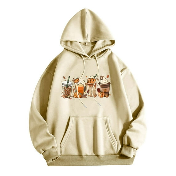 Halloween Crewneck Hoodies Sweatshirt Womens Pumpkin Coffee Shirt Cute Ghost Spice Latte Pullover Spooky Tops